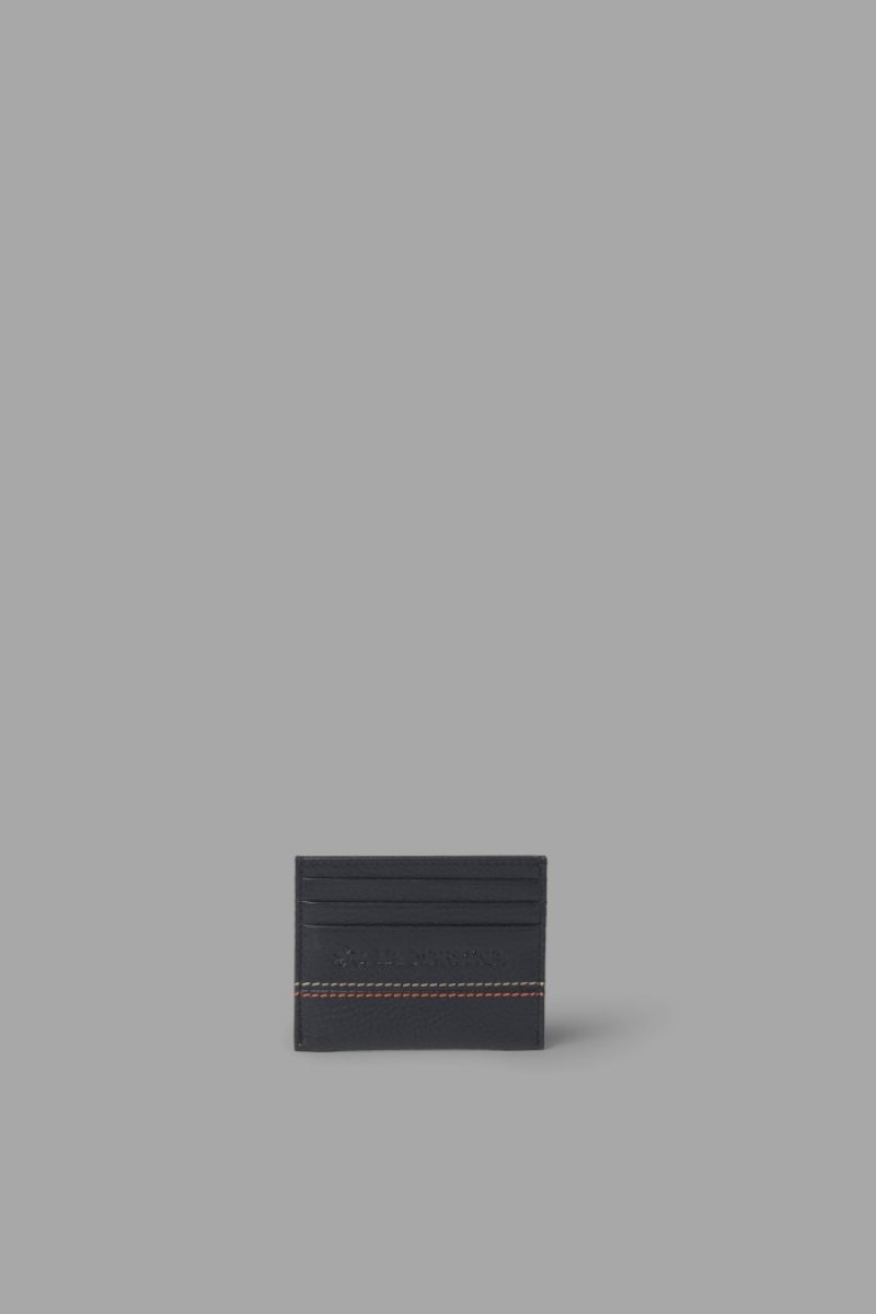 Black La Martina Two-tone Leather Men Card Holder USA | KLJ-0802