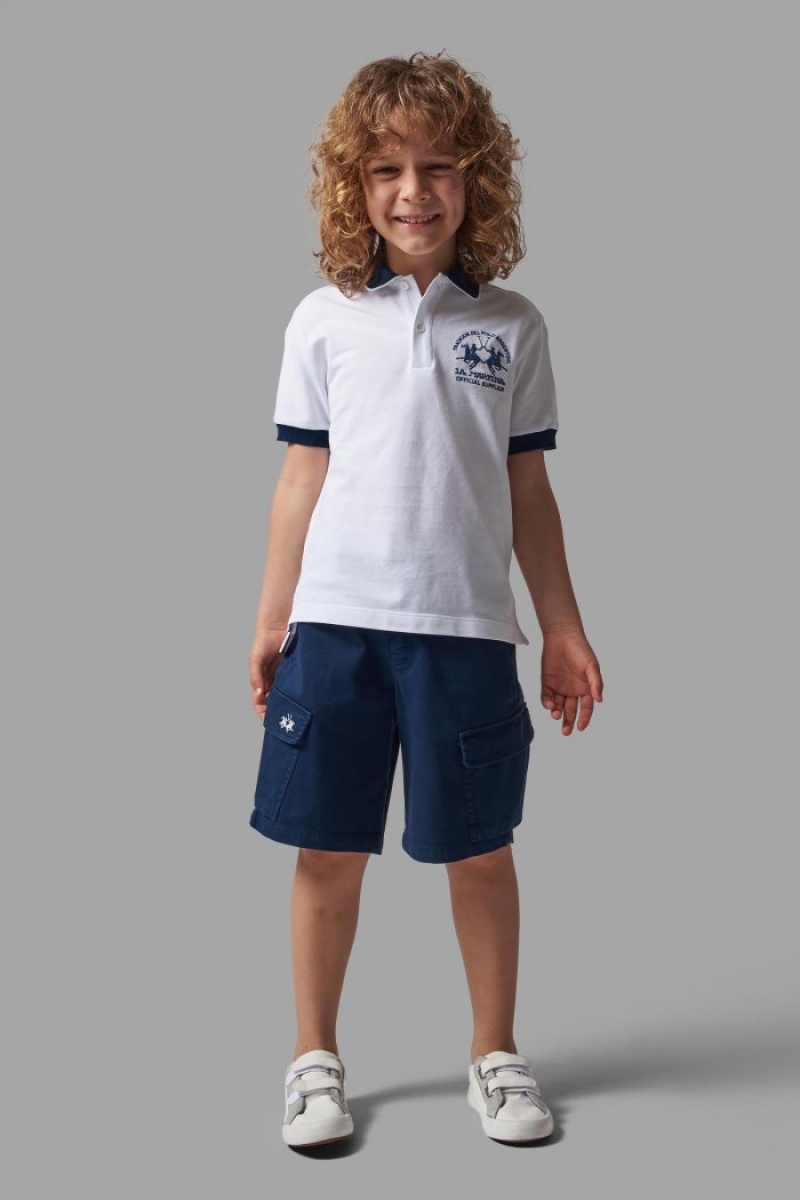 Blue La Martina Brushed Cotton Kids Bermuda Shorts USA | XWE-2950