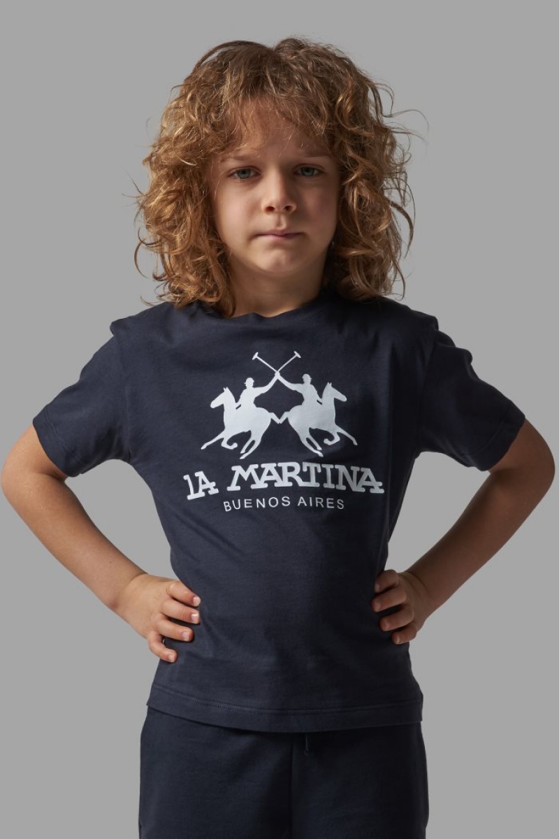 Blue La Martina Classic Cotton Kids T Shirts USA | GDM-7692