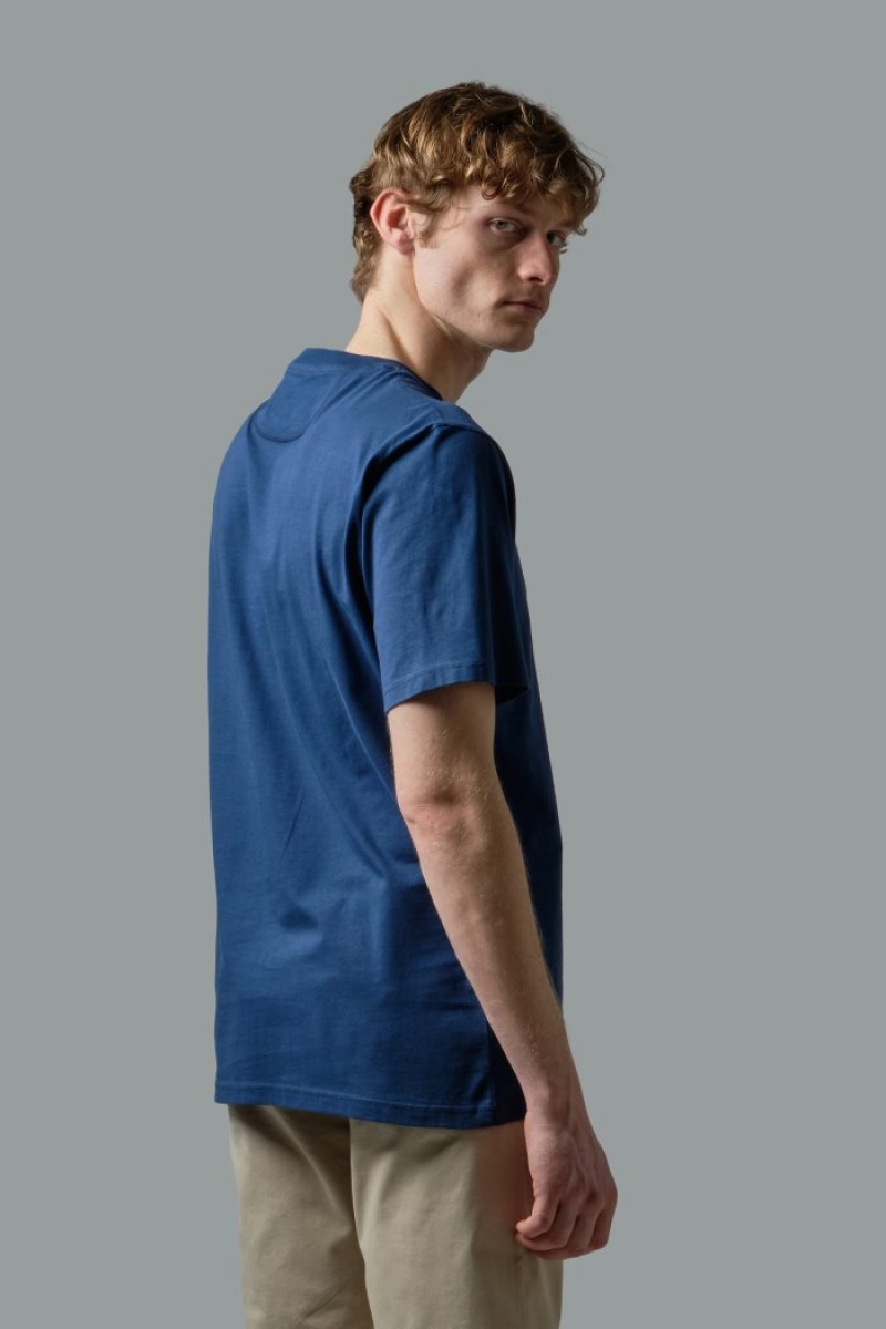 Blue La Martina Comfort-fit 100% Cotton Men T Shirts USA | BRN-6653