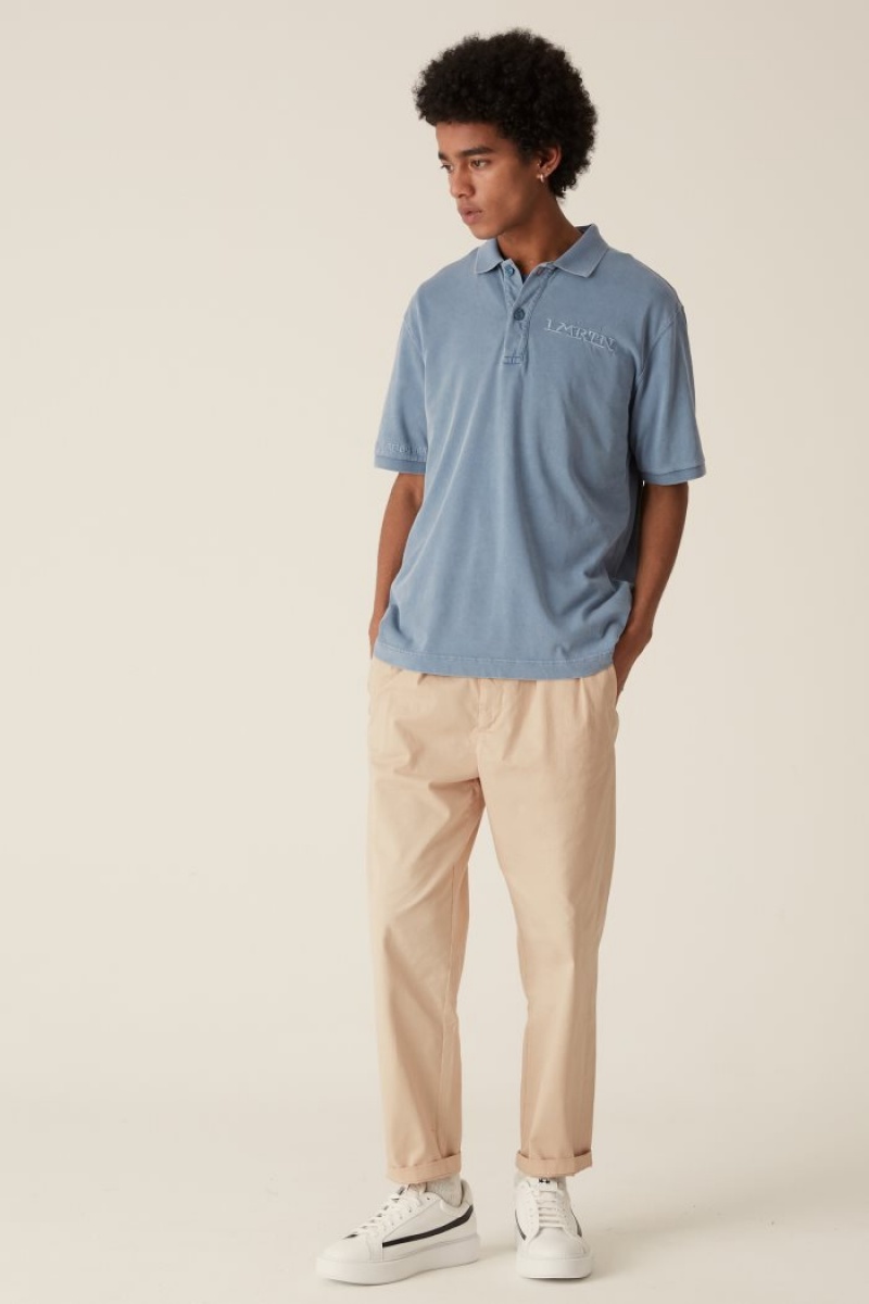 Blue La Martina LMRTN Cotton Polo Shirt USA | TWA-6842