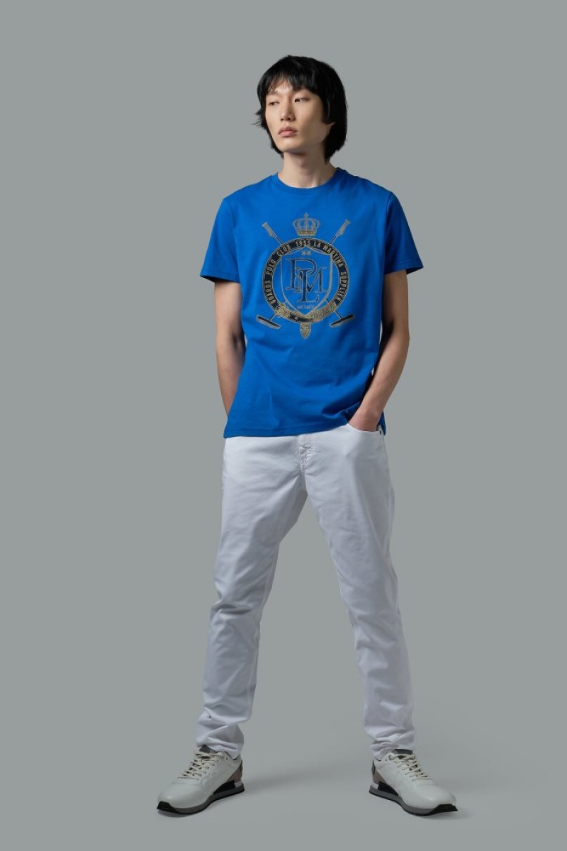 Blue La Martina Regular-fit Cotton Men T Shirts USA | DFP-6807