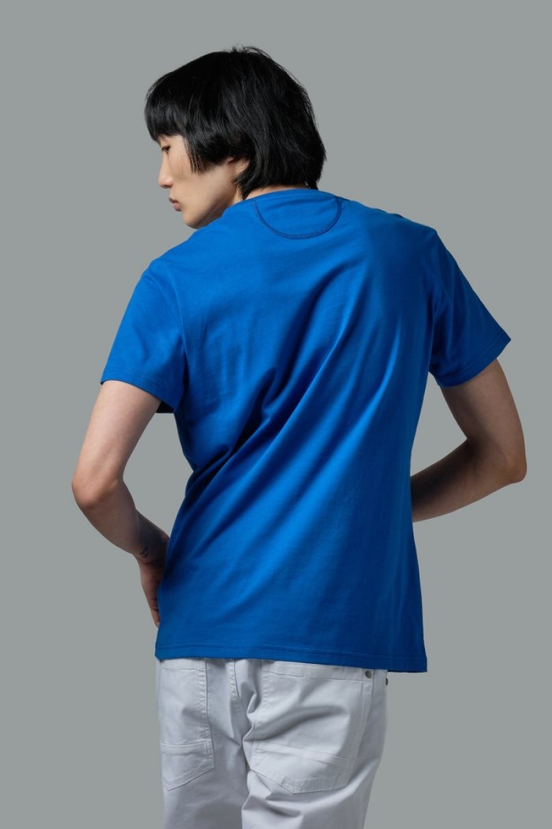 Blue La Martina Regular-fit Cotton Men T Shirts USA | DFP-6807