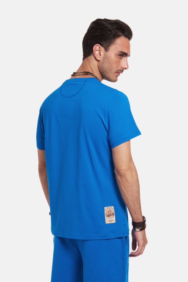 Blue La Martina Regular-fit Cotton Men T Shirts USA | CRS-7700