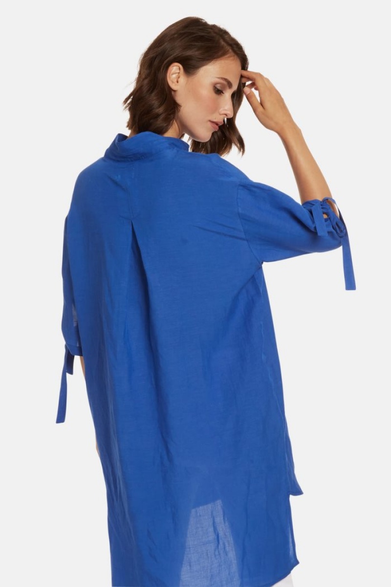 Blue La Martina Regular-fit Linen-blend Women Kaftan USA | TYO-5690