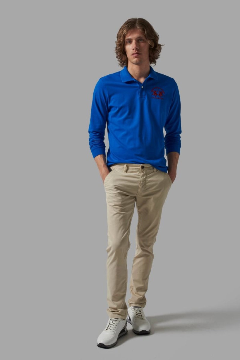 Blue La Martina Regular-fit Men Polo Shirt USA | CKU-4359