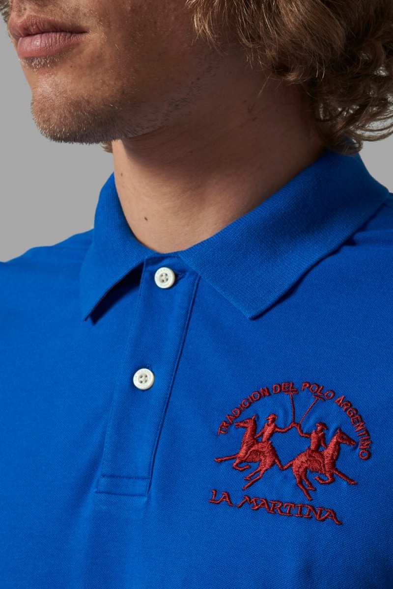 Blue La Martina Regular-fit Men Polo Shirt USA | CKU-4359