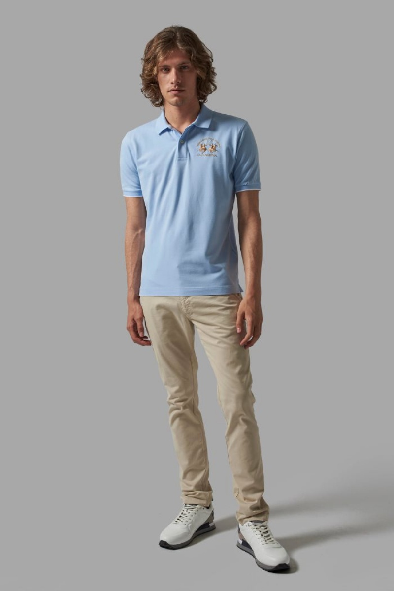 Blue La Martina Regular-fit Men Polo Shirt USA | DKB-7640