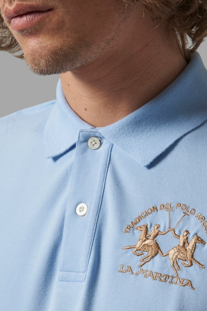 Blue La Martina Regular-fit Men Polo Shirt USA | DKB-7640