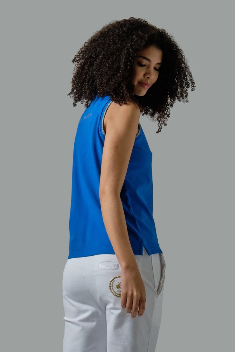 Blue La Martina Regular-fit Sleeveless Women Polo Shirt USA | CXH-4236