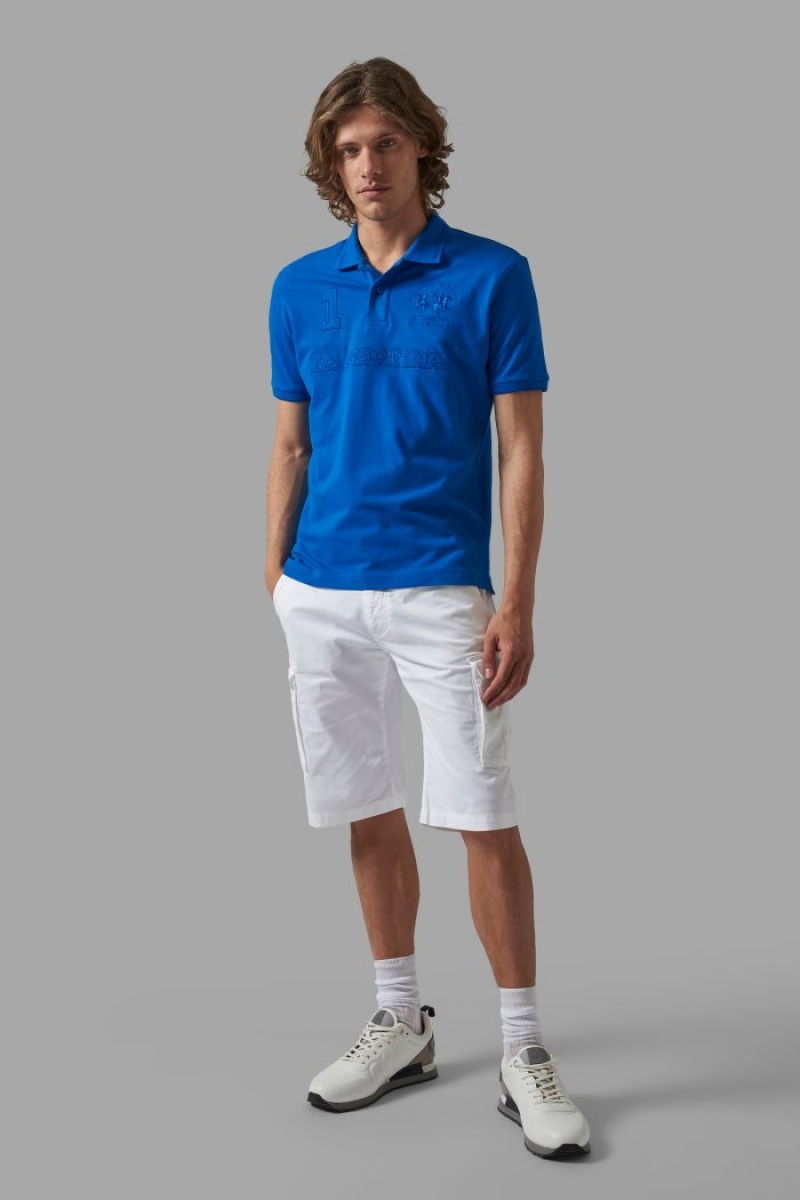 Blue La Martina Regular-fit Stretch Cotton Men Polo Shirt USA | RAF-0143