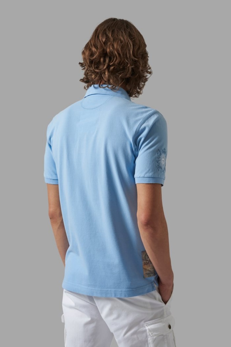 Blue La Martina Regular-fit Stretch Cotton Men Polo Shirt USA | NAY-3662