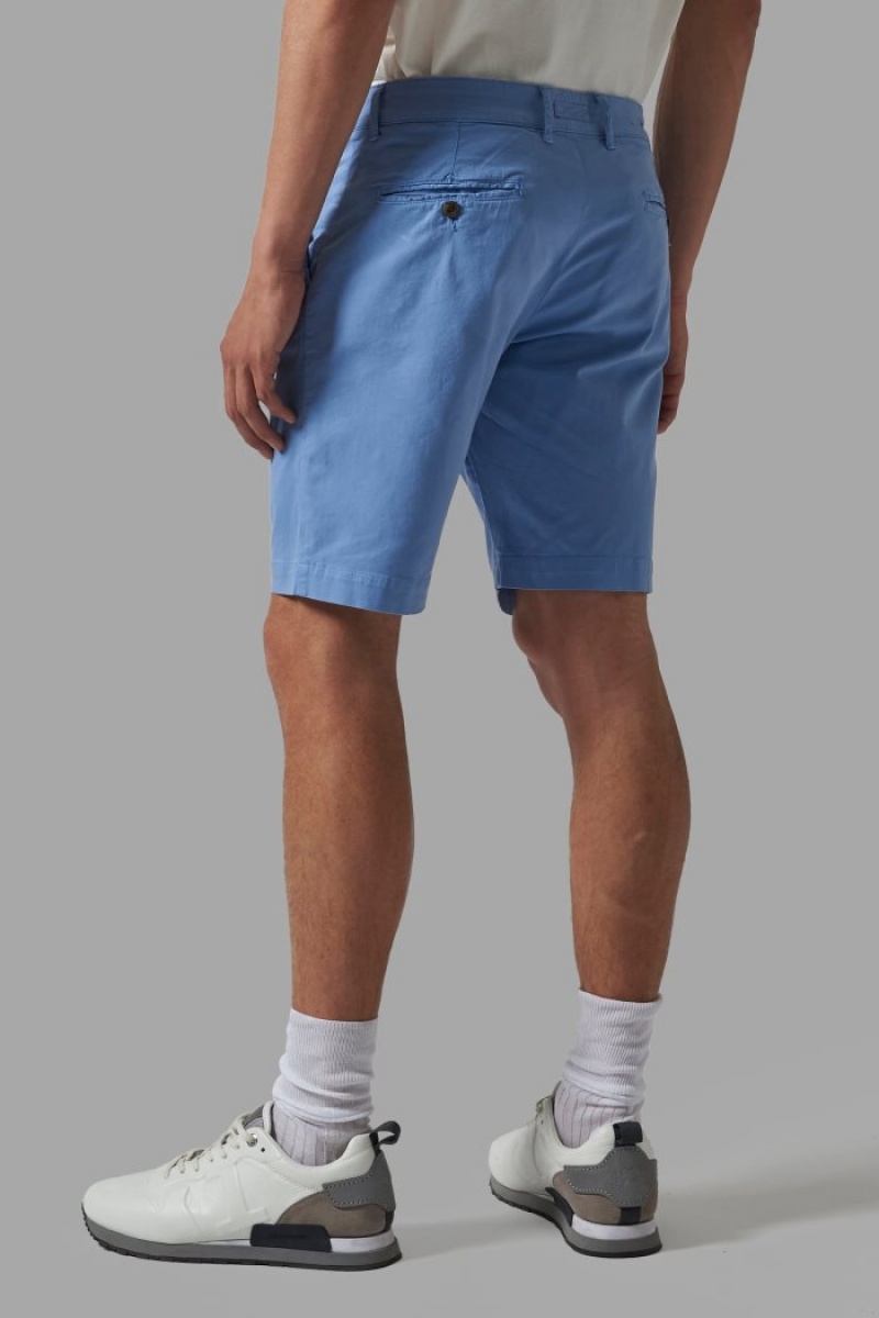 Blue La Martina Regular-fit Stretch Cotton Men Bermuda Shorts USA | HYP-6927