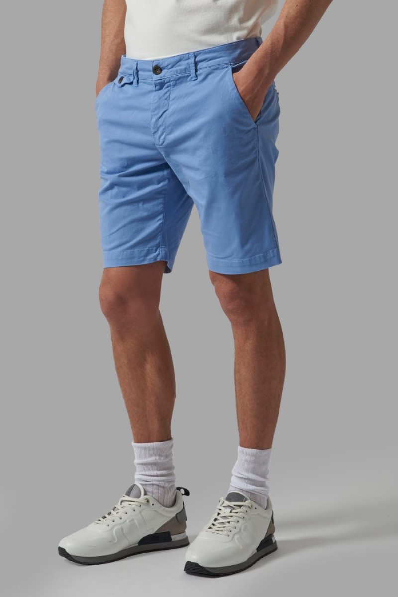 Blue La Martina Regular-fit Stretch Cotton Men Bermuda Shorts USA | HYP-6927