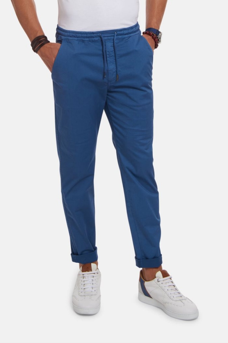 Blue La Martina Regular-fit Stretch Cotton Men Chino Pants USA | WQJ-9408