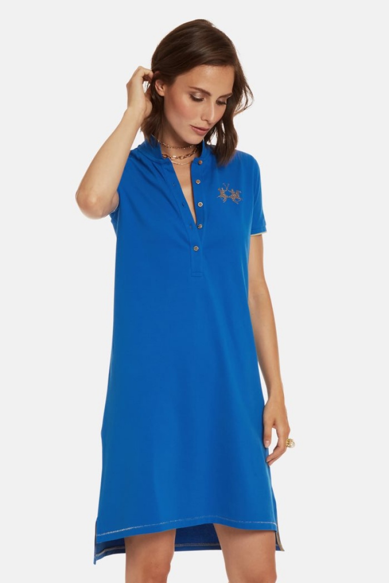 Blue La Martina Regular-fit Women Polo Dress USA | VFG-3556