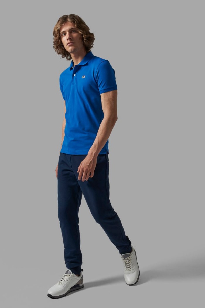 Blue La Martina Slim-fit Men Polo Shirt USA | XJA-2016