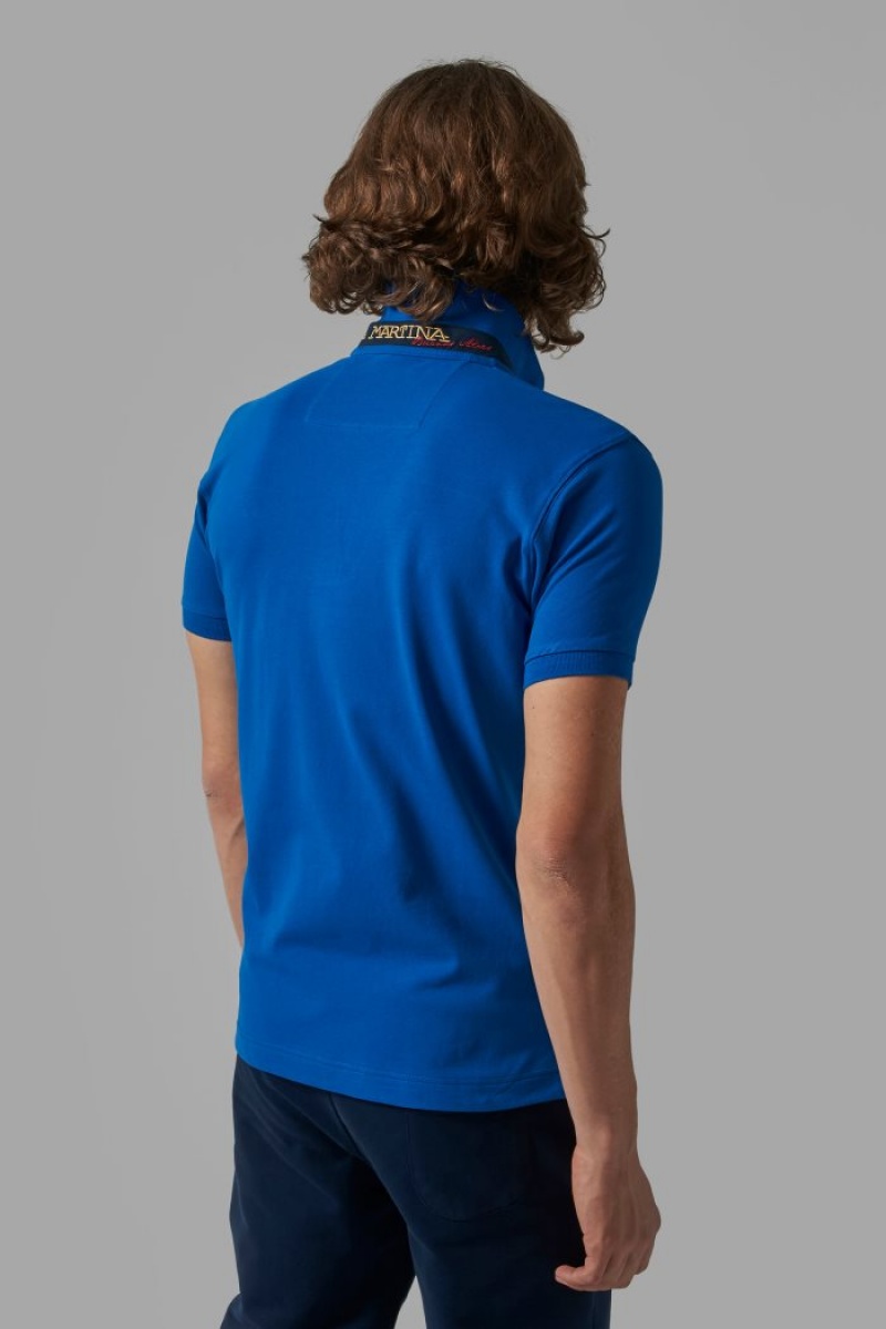 Blue La Martina Slim-fit Men Polo Shirt USA | XJA-2016