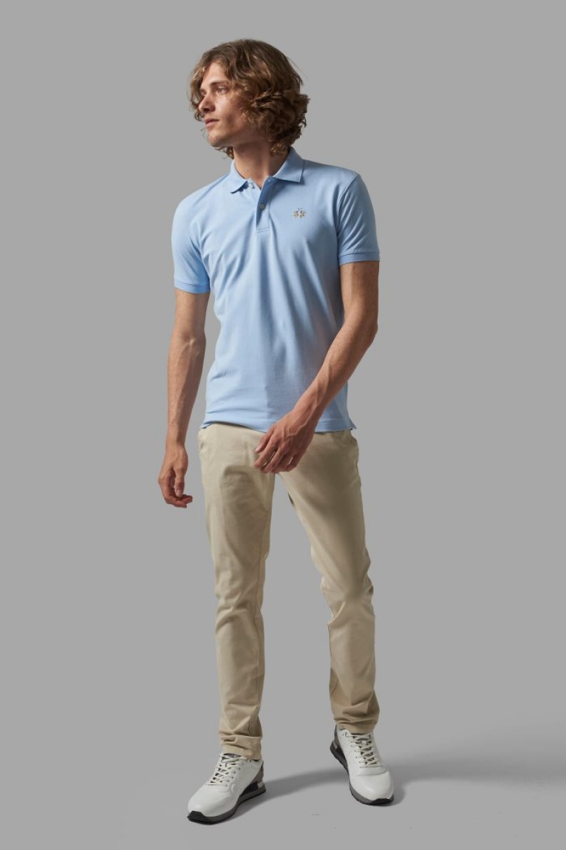 Blue La Martina Slim-fit Men Polo Shirt USA | QPG-2323