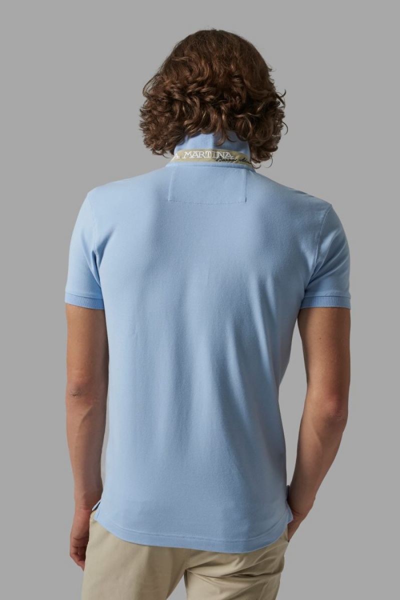 Blue La Martina Slim-fit Men Polo Shirt USA | QPG-2323