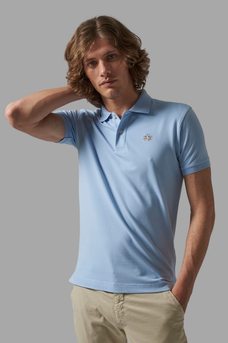 Blue La Martina Slim-fit Men Polo Shirt USA | QPG-2323