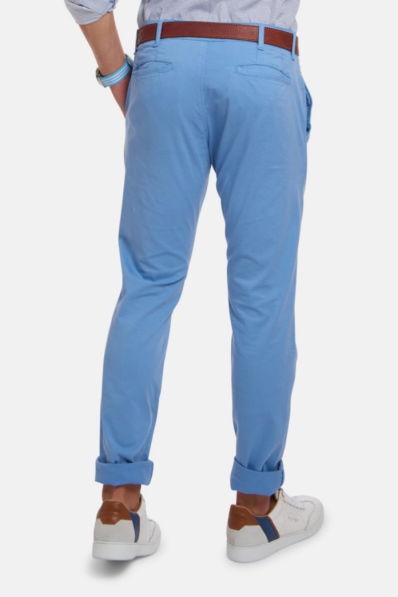 Blue La Martina Slim-fit Stretch Cotton Men Trousers USA | HVV-5453