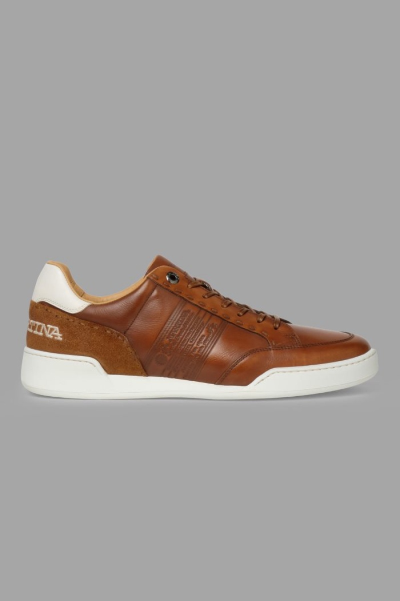 Brown La Martina Leather With A White Crepe Sole Men Sneakers USA | AWV-9711