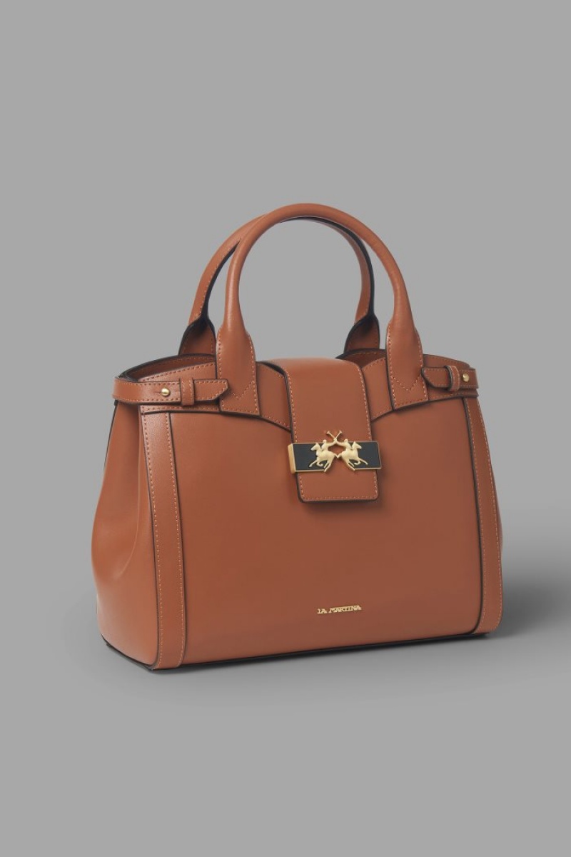 Brown La Martina Plain-coloured Trapeze Women Bags USA | DDX-4201