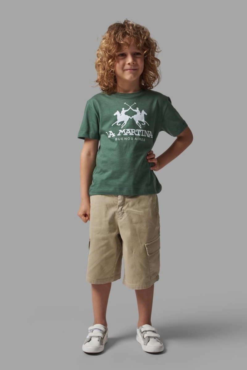 Green La Martina Classic Cotton Kids T Shirts USA | CAB-0259