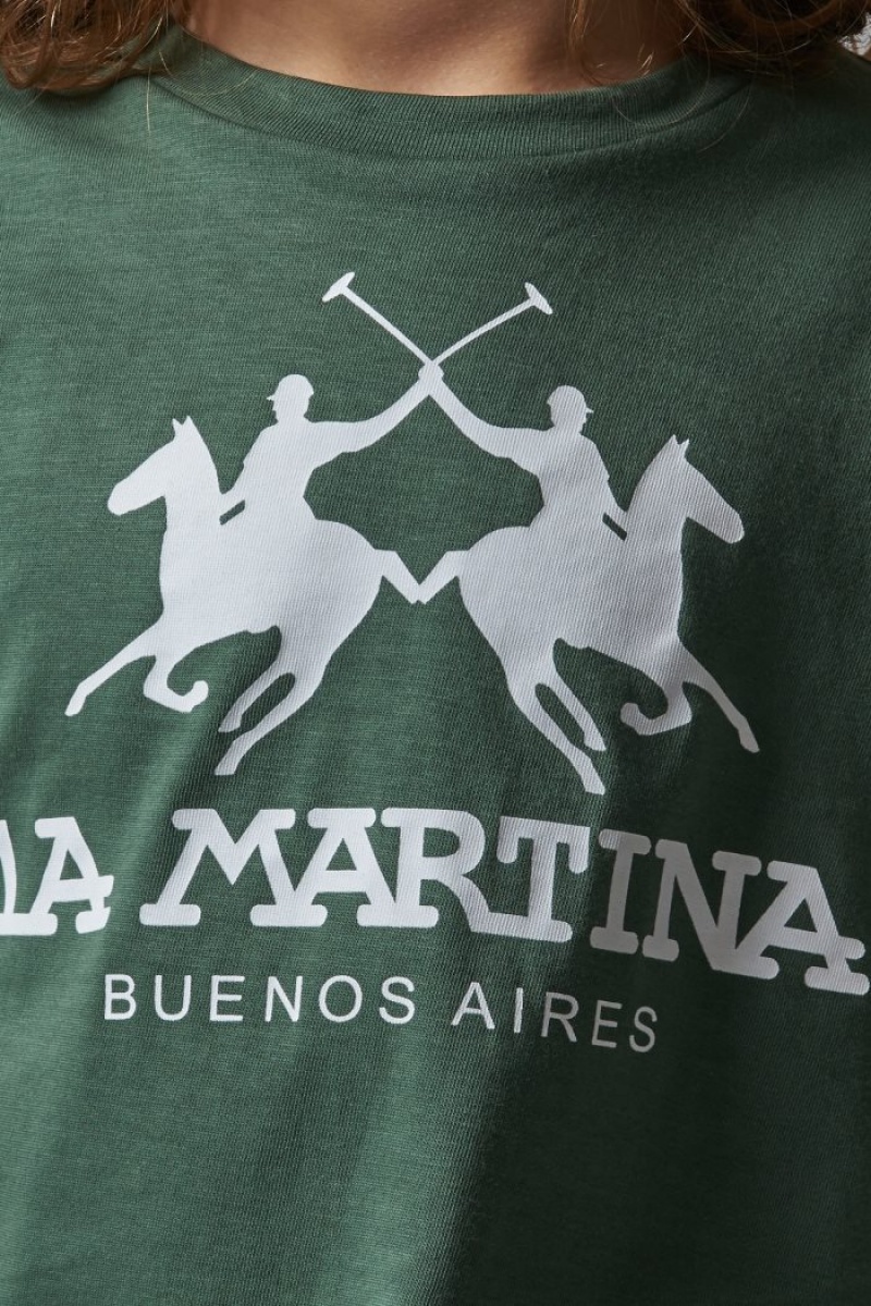 Green La Martina Classic Cotton Kids T Shirts USA | CAB-0259