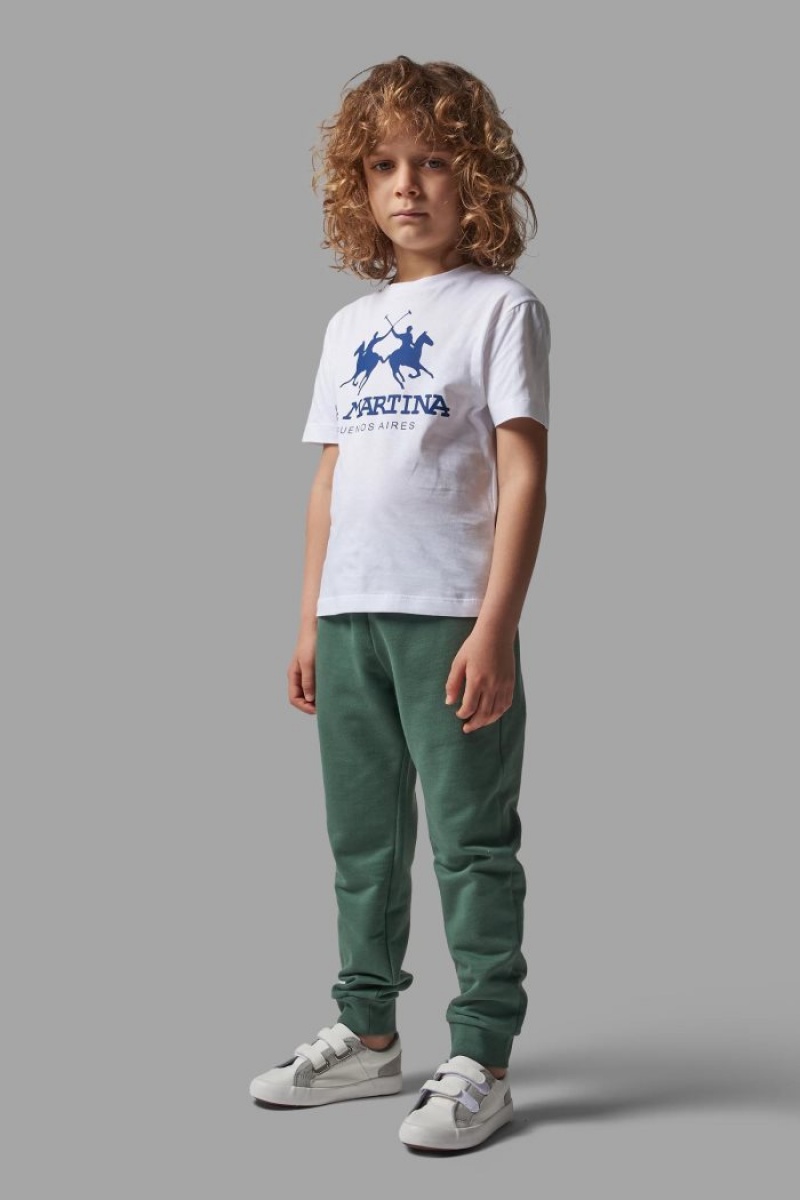 Green La Martina Cotton Kids Joggers USA | HTF-0101