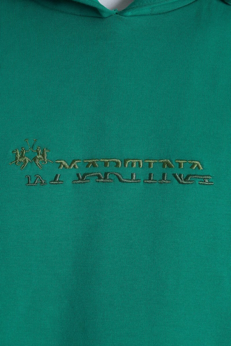 Green La Martina Regular-fit Brushed Cotton Men Sweatshirt USA | WKC-8534