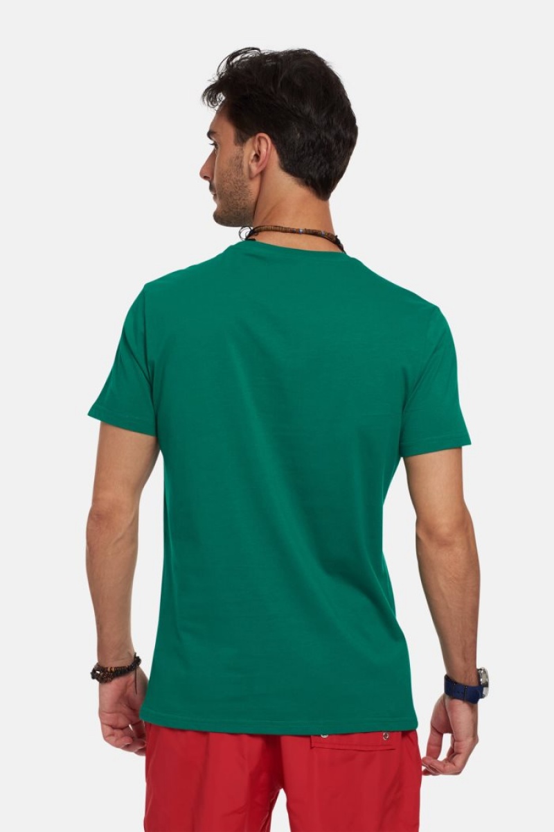 Green La Martina Regular-fit Cotton Men T Shirts USA | UWB-1387