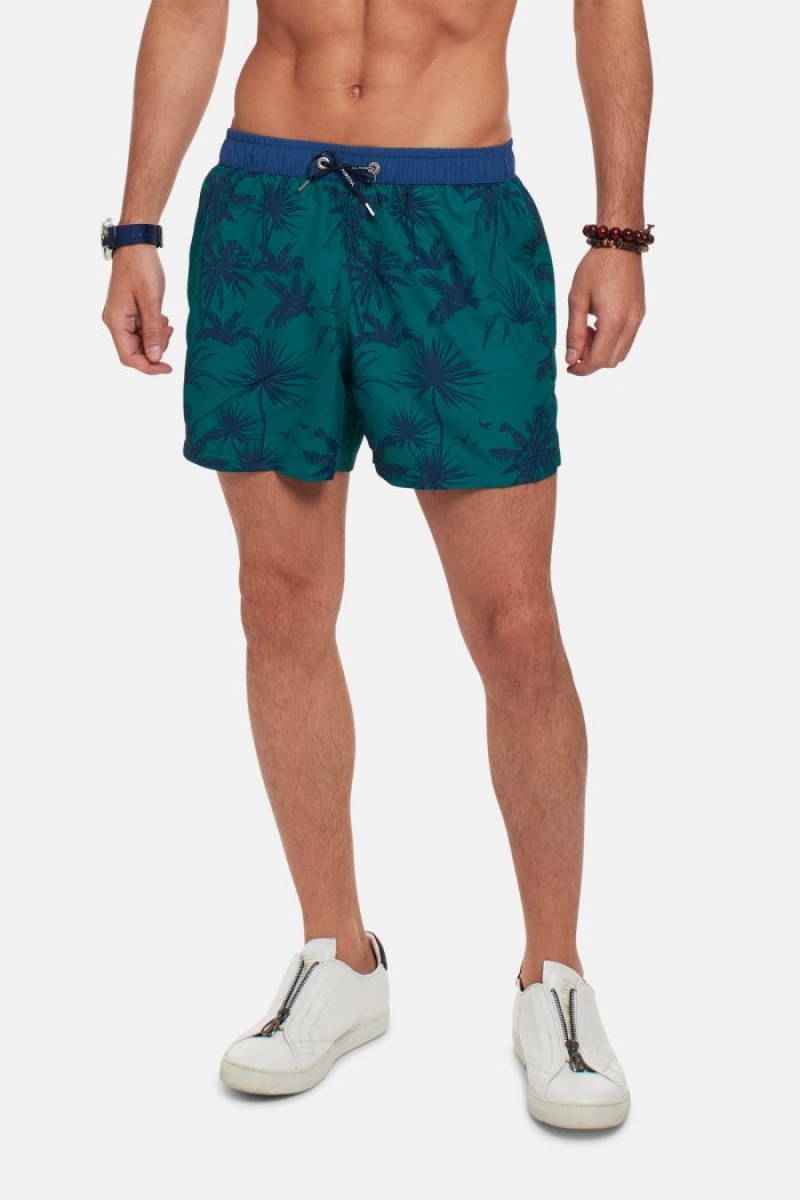 Green La Martina Regular-fit Men Swim Shorts USA | FEC-9341