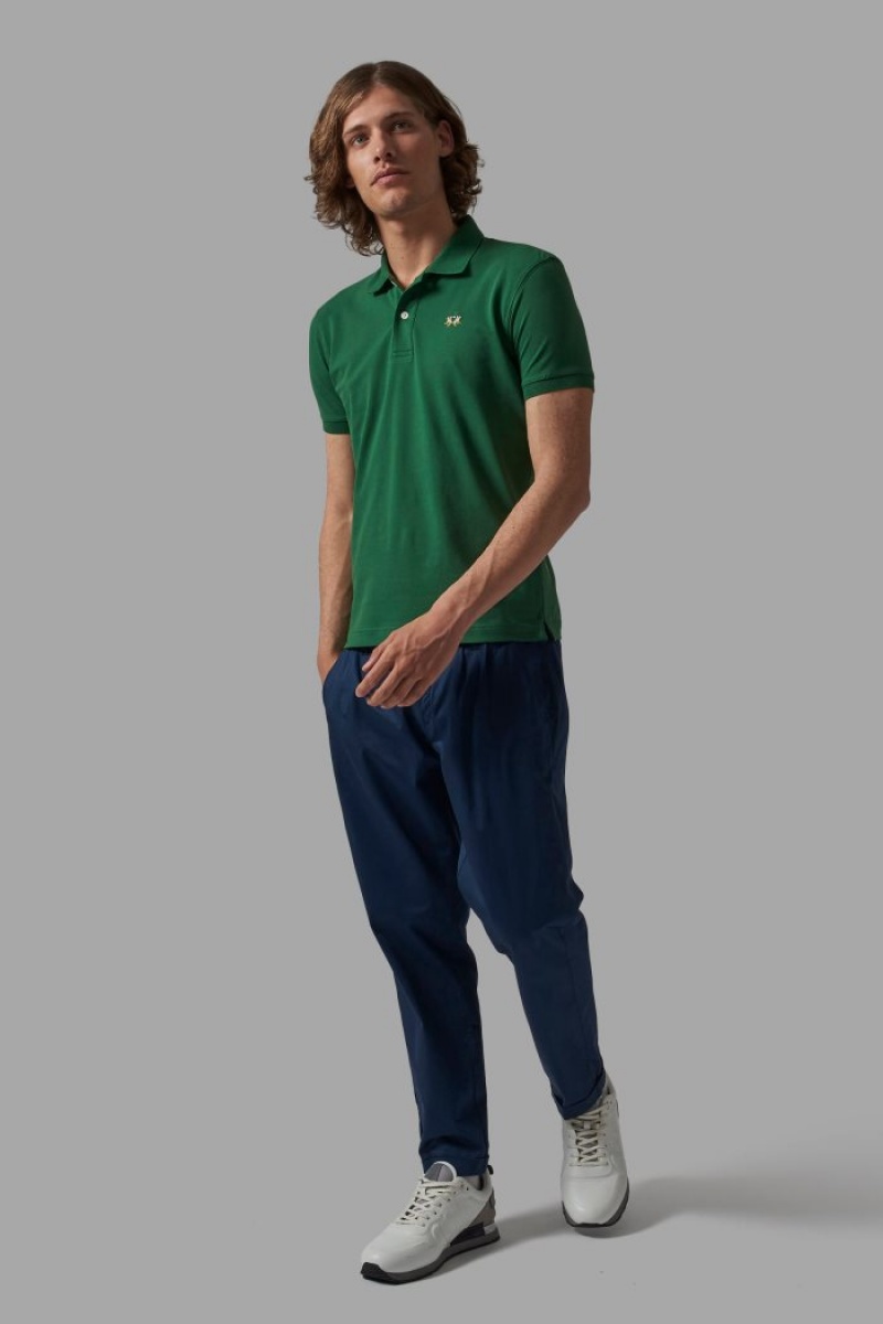 Green La Martina Slim-fit Men Polo Shirt USA | BNV-0737