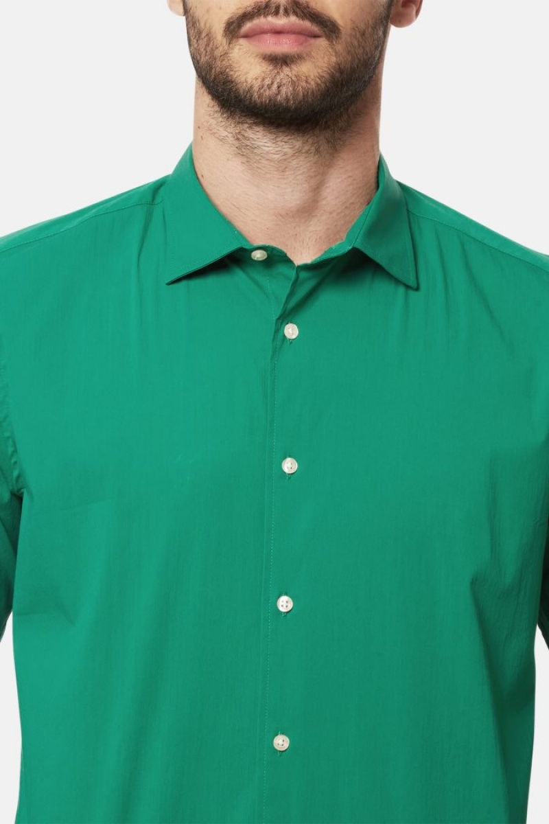 Green La Martina Slim-fit Stretch Cotton Men Shirts USA | DEJ-6946