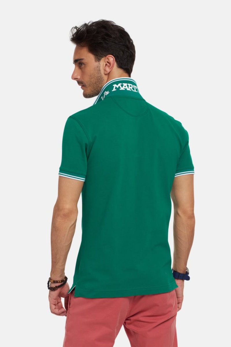 Green La Martina Slim-fit Stretch Piqué Men Polo Shirt USA | AOL-4385