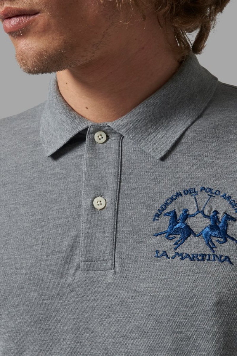 Grey La Martina Regular-fit Men Polo Shirt USA | KZS-2926