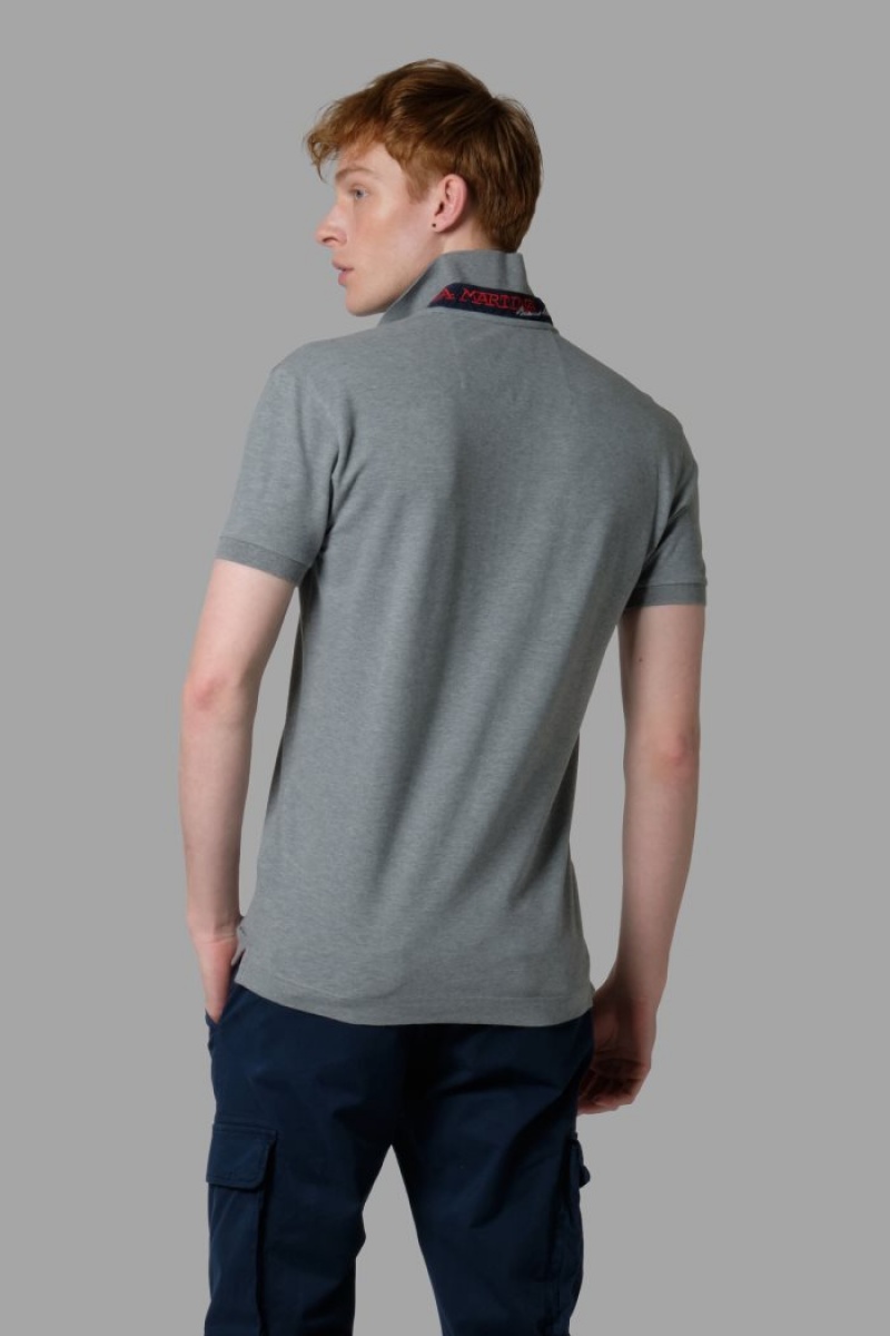 Grey La Martina Slim-fit Men Polo Shirt USA | XBY-5086