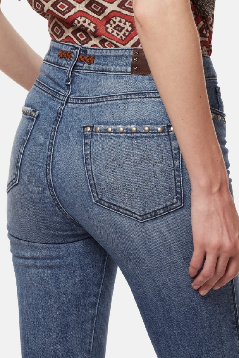 Indigo La Martina High-waisted Regular-fit Women Jeans USA | UFY-1841