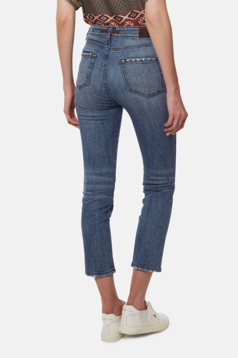 Indigo La Martina High-waisted Regular-fit Women Jeans USA | UFY-1841