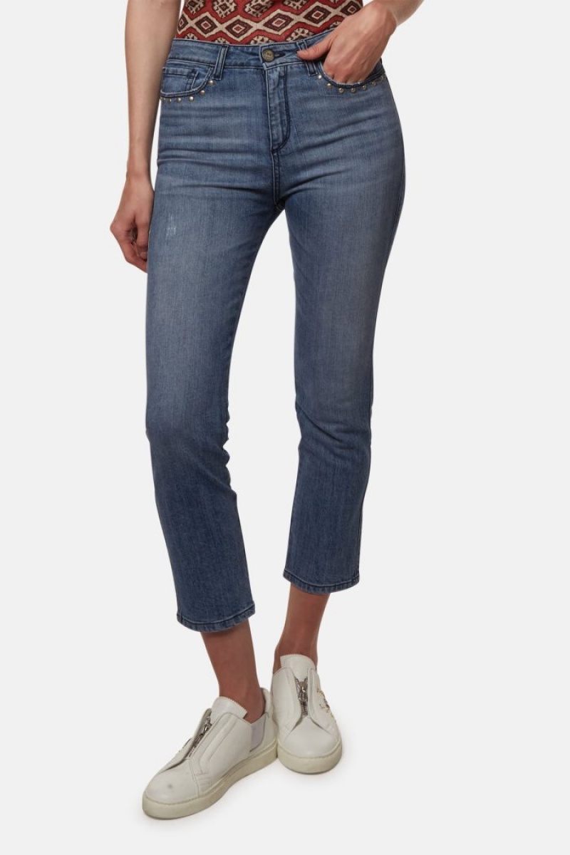 Indigo La Martina High-waisted Regular-fit Women Jeans USA | UFY-1841