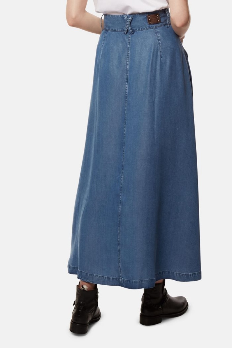 Indigo La Martina Regular-fit Long Tencel Women Skirt USA | KCF-6493