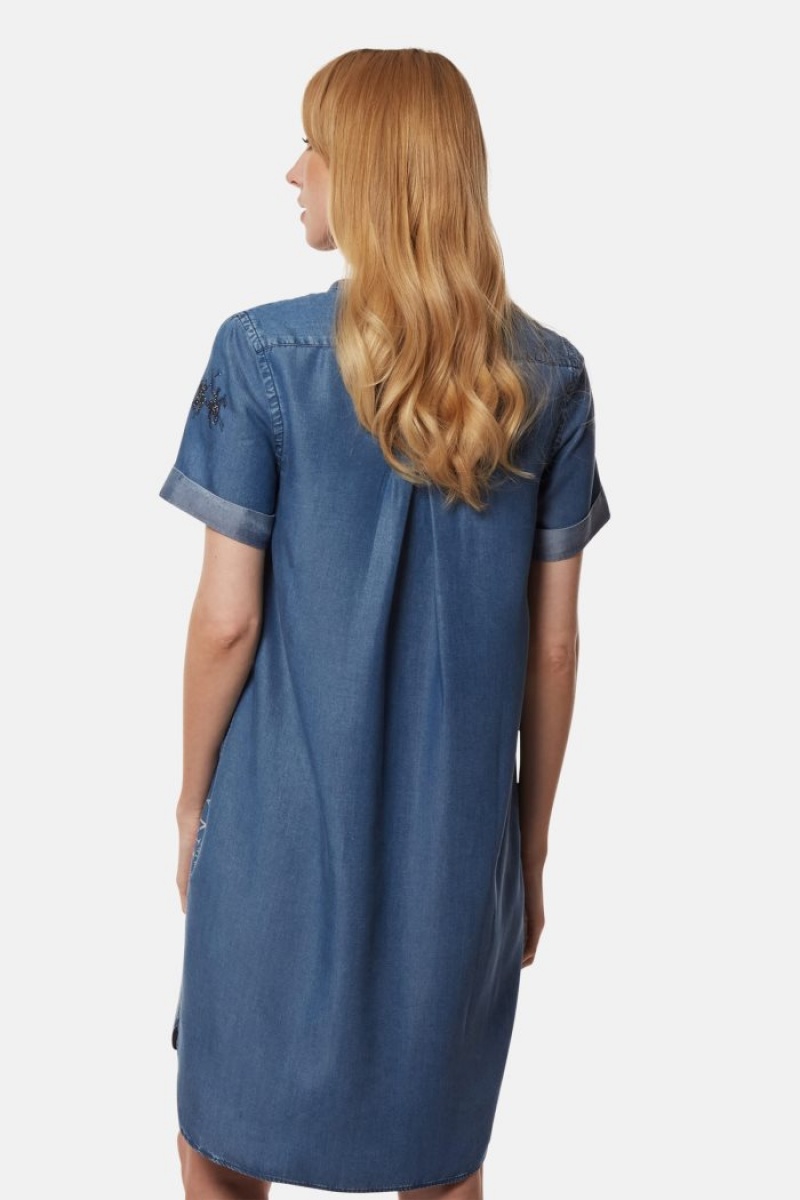 Indigo La Martina Regular-fit Synthetic Fibre Women Shirt Dress USA | MTN-2768