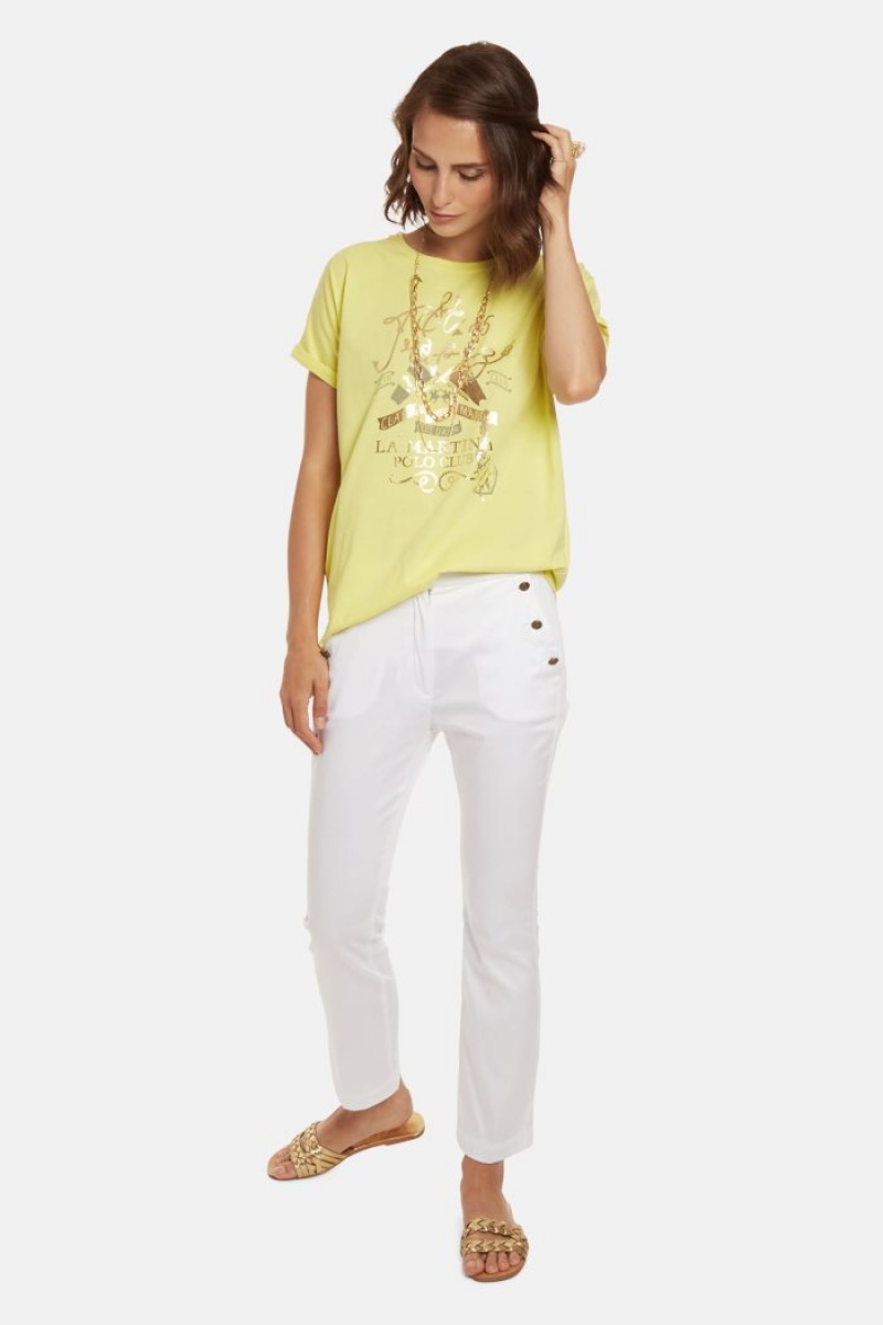 Lemon La Martina Regular-fit 100% Cotton Women T Shirts USA | SKW-1591