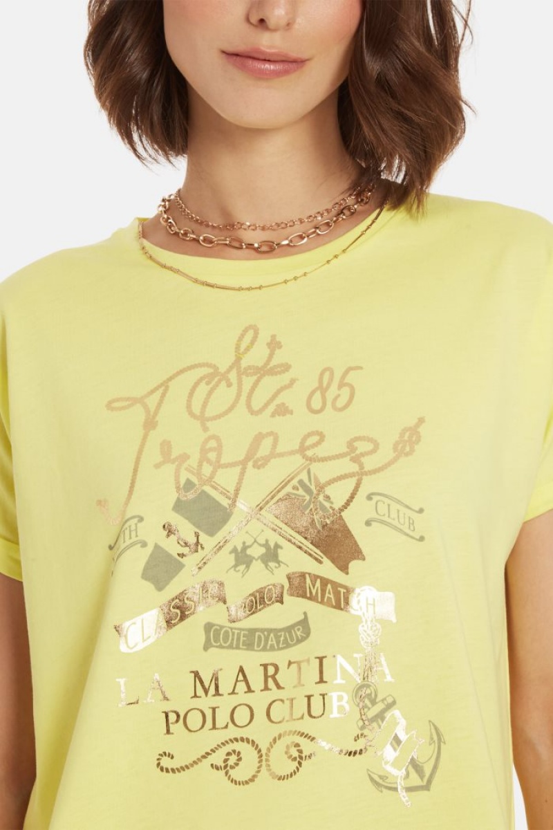 Lemon La Martina Regular-fit 100% Cotton Women T Shirts USA | SKW-1591