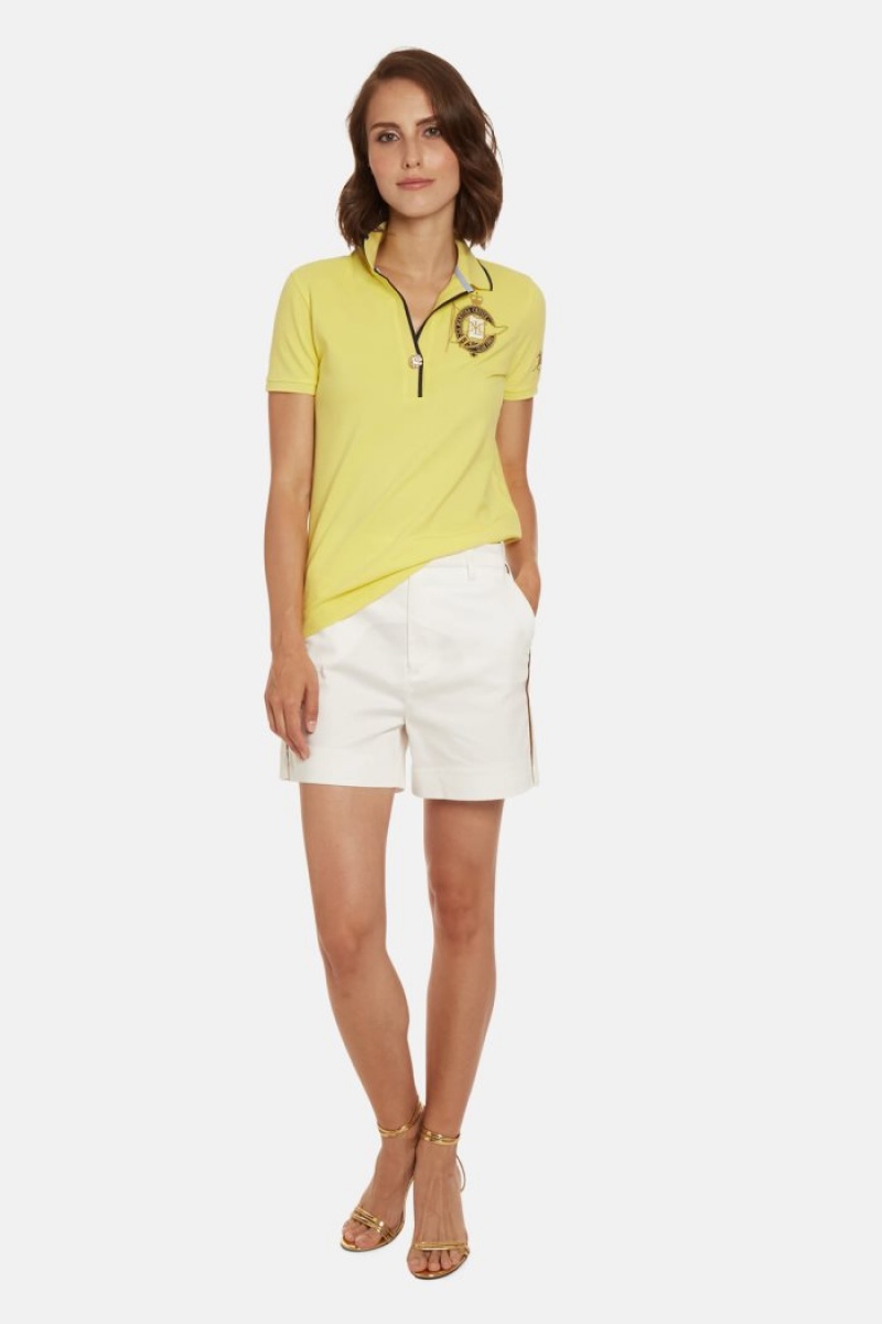 Lemon La Martina Regular-fit Sequin Women Polo Shirt USA | XEW-4146