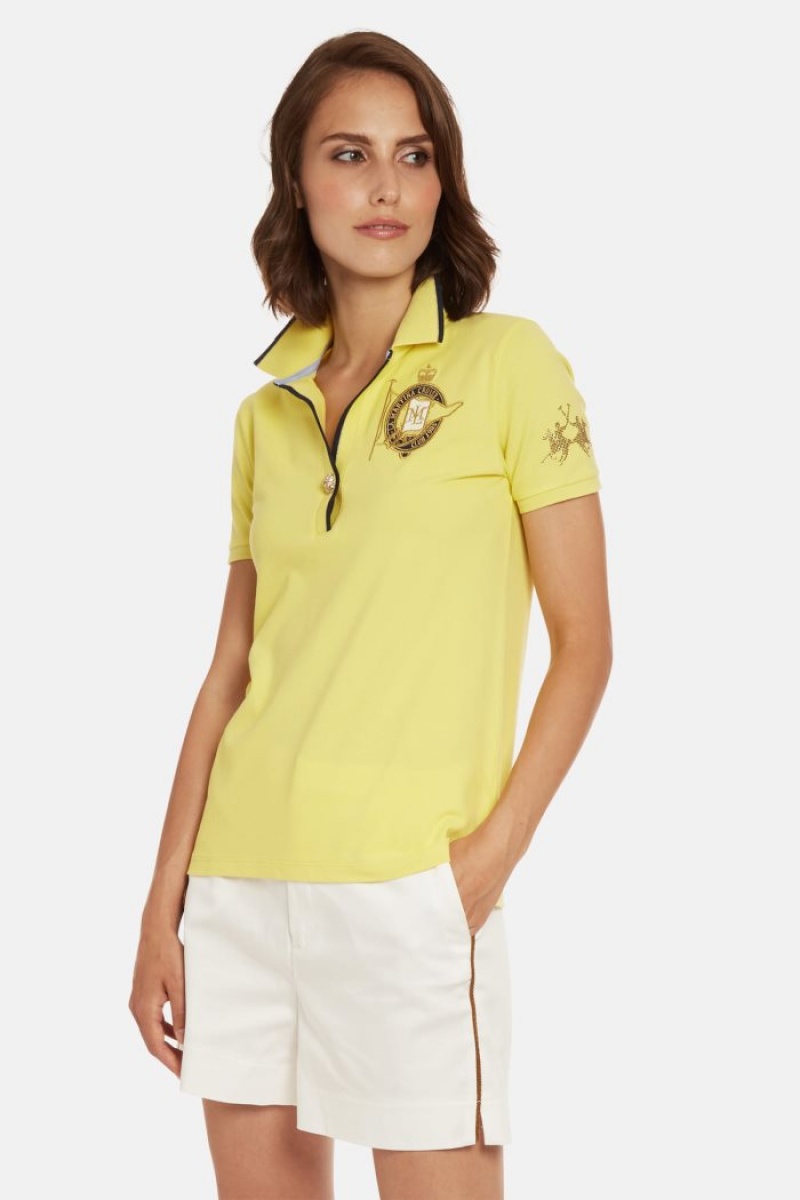 Lemon La Martina Regular-fit Sequin Women Polo Shirt USA | XEW-4146