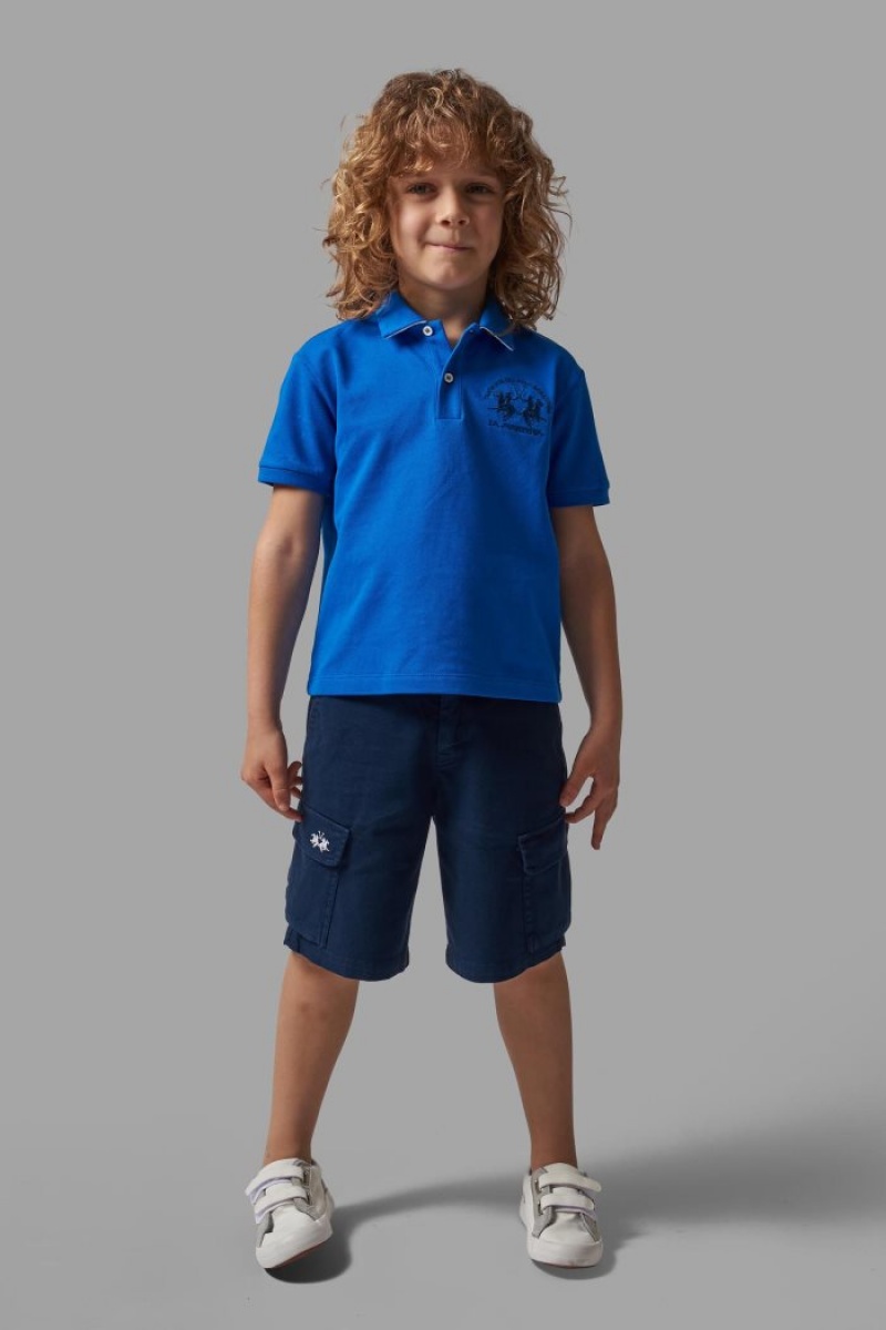 Light Blue La Martina Classic Cotton Kids Polo Shirt USA | VQM-6687