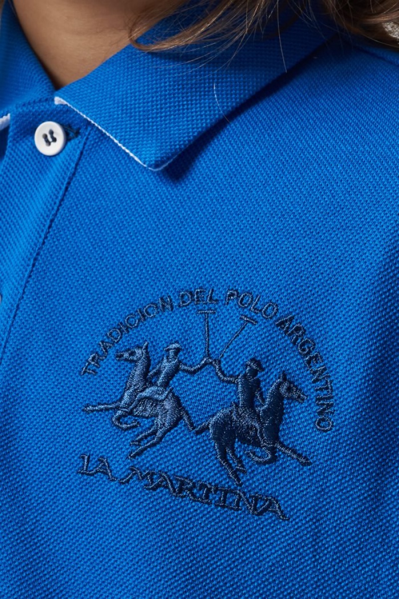 Light Blue La Martina Classic Cotton Kids Polo Shirt USA | VQM-6687